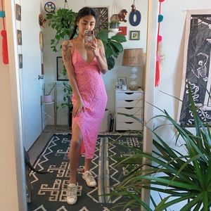 Polka dot Topshop midi dress